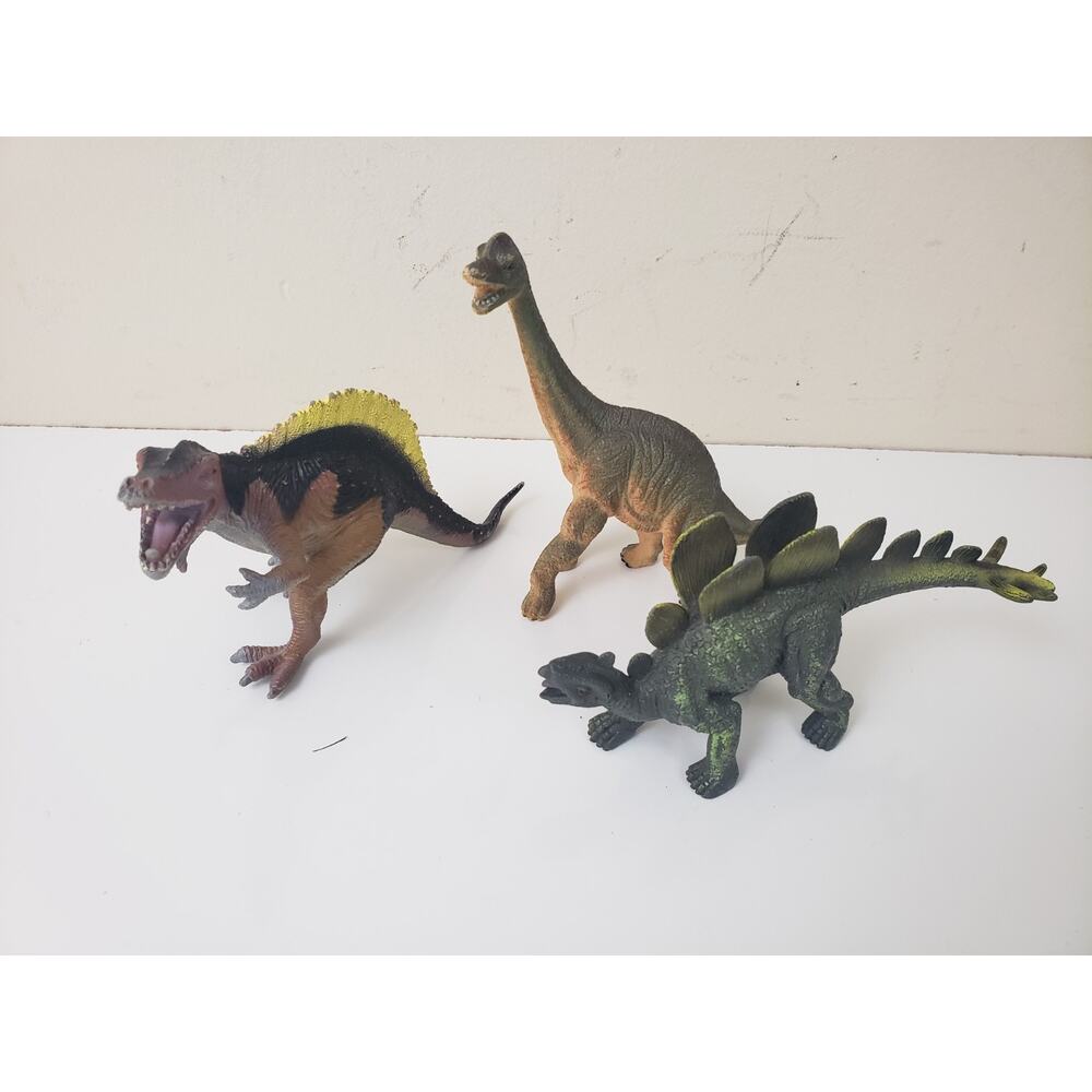 2008 Dinosaurs Toy Major Trading BRACHIOSAURUS STEGOSAURUS SPINOSAURUS Toy Lot 3